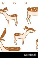 Notebook: Deer, Muster, Design, Tier Notizbuch / Tagebuch / Schreibheft / Notizen - 6 x 9 Zoll (15,24 x 22,86 cm), 150 Seiten, glänzende Oberfläche.