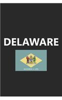 Delaware: State Flag City DE Notebook Journal Lined Wide Ruled Paper Stylish Diary Vacation Travel Planner 6x9 Inches 120 Pages Gift