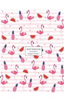 Notebook magic lover: Pink flamingo on summer cover and Dot Graph Line Sketch pages, Extra large (8.5 x 11) inches, 110 pages, White paper, Sketch, Draw and Paint(1 Pink Flamingo on Summer Notebook)