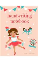 Handwriting Notebook for Pre-K to 3rd Grade: Pink Cute Little Girl Guide to Writing Journal for Kindergarten Kids, Grade School Girls, Double Lines with Dotted Middle Line in 120 Pages, 120 Pp,