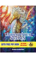 Advanced Coloring Books (Underwater Scenes): An adult coloring (colouring) book with 30 underwater coloring pages: Underwater Scenes (Adult colouring (coloring) books)