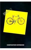 Composition Notebook: Cyclist Yellow Sticker, Birthday Journal for Outdoor Bicycle Riders to Write on