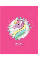 2018: Unicorn Weekly Planner Diary Organizer with Inspirational Quotes & To Do Lists(5 Unicorn Gifts)