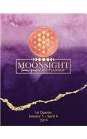 Moonsight Planner - Moon Phase Biz Calendar - 2019 (Daily - 1st Quarter - January to April - Amethyst)