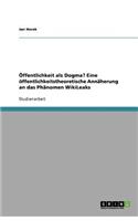 Öffentlichkeit als Dogma? Eine öffentlichkeitstheoretische Annäherung an das Phänomen WikiLeaks