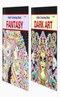 Fantasy and Dark Art Adult Colouring Books : Art Coloring Book, Creative Coloring Fun, Coloring for Relaxation, Adult and Child Coloring Book | Pack of 2 Adult colouring books