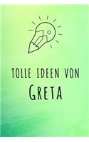 Tolle Ideen von Greta: Kariertes Notizbuch mit 5x5 Karomuster für deinen Vornamen