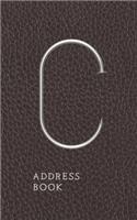 C Address Book: Nails And Faux Leather Motif Monogram Letter "C" Password And Address Keeper
