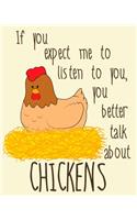 College Ruled Notebook: Talk About Chickens - Blank One-Subject Lined Notebook - Show YOUR Personality! Cute and Silly design for Kids, Boys, Girls, Teens, Students, or Far