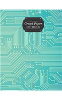 Graph Paper Notebook: Cool Circuit Board Design Grid Paper Quad Ruled 5 Squares Per Inch Large Graphing Paper For Math Science 8.5" By 11"
