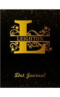 Leighton Dot Journal: Letter L Personalized First Name Personal Dotted Bullet Grid Writing Notebook Black Gold Glittery Space Effect Cover Daily Diaries for Journalists &