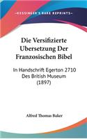 Die Versifizierte Ubersetzung Der Franzosischen Bibel