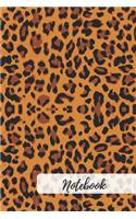 Leopard Spots Notebook universal size A5 (6 x 9 in) 110 Lined lines Pages Journal for gift Wild Animal Pattern