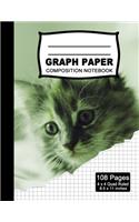 Graph Paper Composition Notebook: Beautiful 8.5 x 11 inch Quad Ruled 4 x 4 square grid journal four squares per inch graphing paper, (Notebooks for Math and Science School and Colleg