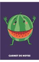 Carnet de Notes: Monstre de pastèque A5 ligné - 120 pages pour les gens à la mode (violet)