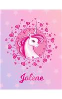 Jolene: Jolene Magical Unicorn Horse Large Blank Pre-K Primary Draw & Write Storybook Paper - Personalized Letter J Initial Custom First Name Cover - Story 