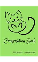 Happy Cat College Ruled Composition Book