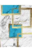 Composition Book: Marble + Gold Notebook 150-Page Blank Marble Journal 8.5 X 11 Matte Softcover