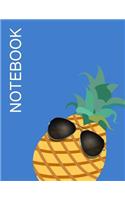 Notebook: Pineapple Chic (8.5 X 11 Inches, 120 Pages, Lined Paper) Composition Book, Journal, Diary-Blue Cover