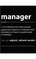 Manager: Funny Blank Line Manager Definition Notebook (8.5 X 11 - 110 Blank Pages)