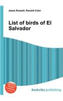 List of Birds of El Salvador