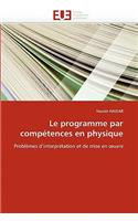 Le Programme Par Compétences En Physique