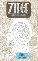 Malbuch für Mädchen - Dicke Linien - Tiere - Ziege