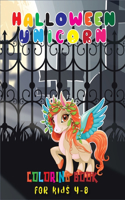 Halloween Unicorn Coloring Book for Kids 4-8