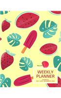 Weekly Planner: Watermelon; 18 months; July 1, 2019 - December 31, 2020; 8" x 10"