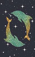 Dolphin Notebook: Notebook Journal Diary. Two Glitter Bottlenose Dolphins Against A Star Filled Night ( 6 x 9" )