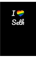 I love Seth.: Gay Pride Rainbow Heart I love Seth Journal / Notebook / Diary. For everyone who's in love with Seth, 6x9 inches, 150 pages.