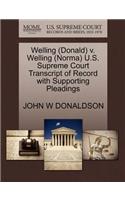 Welling (Donald) V. Welling (Norma) U.S. Supreme Court Transcript of Record with Supporting Pleadings