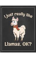 I Just Really Like Llamas OK: Cute Alpaca Gifts Llama Llama Books for Kids Gratitude Kids Journal Write & Draw Children Diary