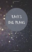 Rafi's Big Plans - Notebook/Journal/Diary/Planner/To do - Personalised Girl/Women's Gift - Ideal Present - 100 lined pages (Dark glitter)