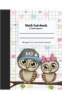Math Notebook 1/2 Inch Squares: (Math Notebook)