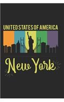 United States of America New York: diary, notebook, book 100 lined pages in softcover for everything you want to write down and not forget