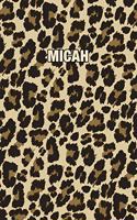 Micah: Personalized Notebook - Leopard Print (Animal Pattern). Blank College Ruled (Lined) Journal for Notes, Journaling, Diary Writing. Wildlife Theme Des