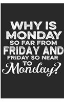 Why Is Monday So Far From Friday And Friday So Near To Monday?: Office Humour Blank Lined Notebook