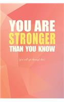 You are stronger than you know (you will get through this) - A Grief Notebook: A bereavement journal for women to write in to help you work through grief, loss and anxiety / Pink abstract edition(13 Healing After Loss)