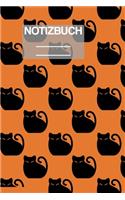 Notizbuch A5 Muster Zeichnung Katzen Katze Cat Cats Orange Schwarz: - 111 Seiten - EXTRA Kalender 2020 - Einzigartig - Liniert - Linie - Linien - Geschenk - Geschenkidee
