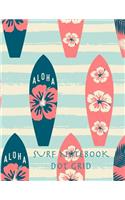 Surf Notebook Dot Grid: 8.5 x 11 inches composition book, 150 pages