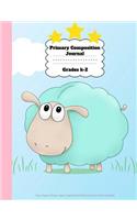Primary Composition Journal Grades K-2 Story Paper: Picture Space And Dashed Mid Line Watercolor Notebook
