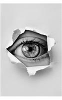 Black and White Eye Breaking Through Journal