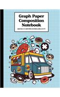 Graph Paper Composition Notebook Quad Rule 5x5 Grid Paper - 150 Sheets (Large, 8.5 x 11"): Donut Van