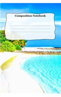 Composition Notebook: Beach Side Theme Cover College Ruled Journal Blank Line Paper for School Kids and Adults Creative Writing, Vacation, School Daily Planning, Gift Lis