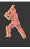 Notebook: College Ruled 6x9 120 Pages Cricket Player Coach Gift Batsman Retro Vintage