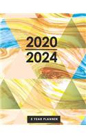 5 Year Planner 2020-2024: Monthly Schedule Organizer, Agenda Planner for the Next Five Years, 60 Months Calendar, Appointment Notebook with Marble Cover
