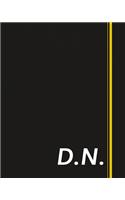 D.N.: Classic Monogram Lined Notebook Personalized With Two Initials - Matte Softcover Professional Style Paperback Journal Perfect Gift for Men and Women