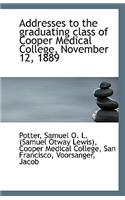 Addresses to the Graduating Class of Cooper Medical College, November 12, 1889