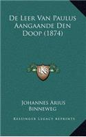 De Leer Van Paulus Aangaande Den Doop (1874)